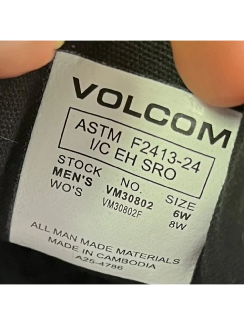 Volcom Chill SR Womens Size 8D Black Composite Toe Safety Work Slip-On Shoes